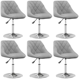 vidaXL Silla De Comedor Giratoria 6 Uds Terciopelo Gris Claro Vidaxl
