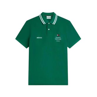 Tommy Hilfiger Tops, Heren, Groen, S, Katoen, Regular Fit Mexico Soccer Polo