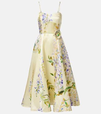 LEO LIN Mariela linen and silk cocktail dress