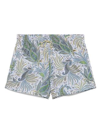 Etro leaf-print swim shorts - men - Polyamide/Elastane/Polyester - S - Blue