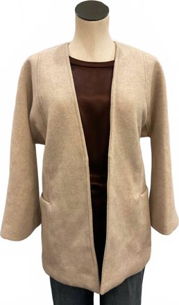 Crescent Womens Open-Front Molly Wool Blend Jacket In Bone