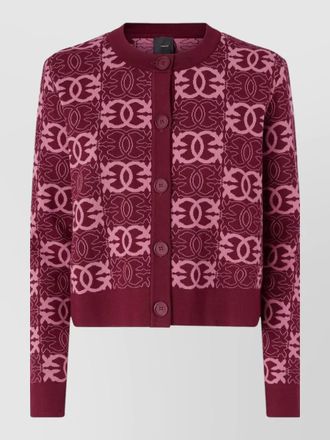 Pinko knit cardigan long sleeves ribbed cuffs hem