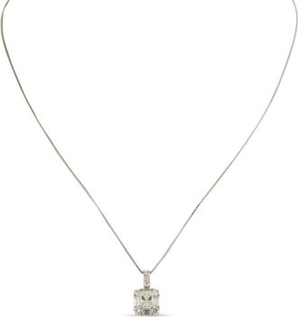 Luxury Bazaar Platinum halsketting met hanger en 2.0kt diamant - Zilver