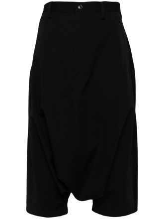 Yohji Yamamoto drop-crotch wool trousers - Black