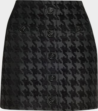 L'agence Mireya Houndstooth Jacquard Mini Skirt