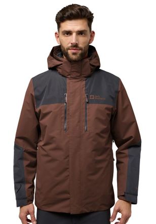 Jack Wolfskin 3-in-1-Funktionsjacke JACK WOLFSKIN JASPER 3IN1 JKT M, Herren, Gr. XXL, hot choc, Obermaterial: 100% Polyester, normal, mit verstellbarem Klettverschl