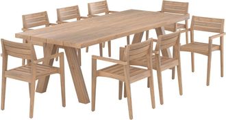Rendez-Vous D&eacute;co Mesa y sillas de jard&iacute;n para 8 personas de madera de teca reciclada