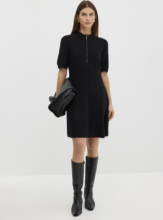 Contemporaine Womens Zippered knit dress made of responsibly sourced wool