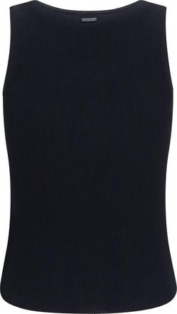 Max Mara Ribbed Viscose Tank Top - Black