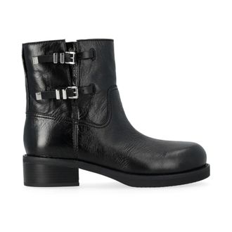 Michael Kors Heeled Boots, female, Black, 5 1/2 UK, Flat Bootie in Black Leather