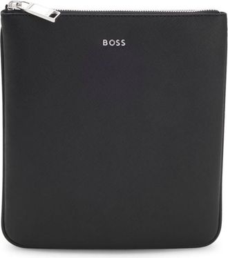 BOSS Structured envelope bag with silver-tone logo lettering