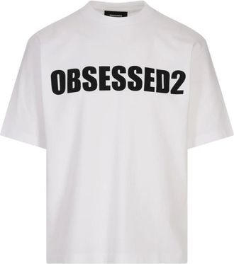 Dsquared2 Tops, Heren, Wit, XL, Witte T-shirts en Polos