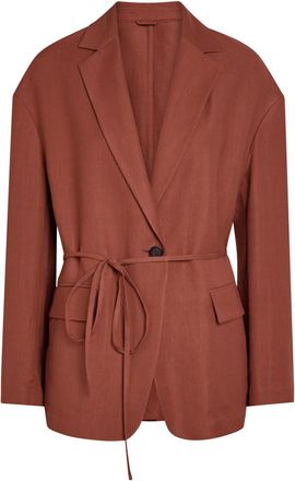 Brunello Cucinelli Tie-waist Twill Jacket - Terracotta - 44 (UK12 / M)