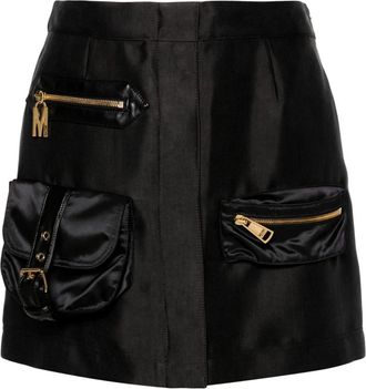 Moschino dart-detail skirt - women - Polyamide/Acetate/Polyester/Lyocell/Polyurethane Resin/Cupro - 36 - Black