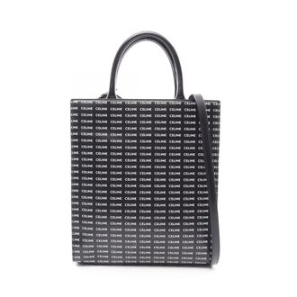Celine Black White Coated Canvas Leather Handbag Tote Bag (Pre-Owned)