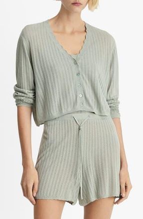 Mango Pointelle Pajama Cardigan in Aqua Green at Nordstrom Rack, Size Medium