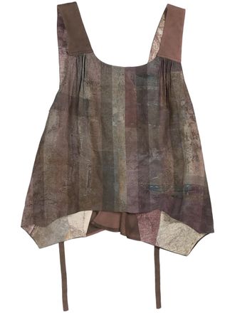Ziggy Chen Collaged top met print - Groen