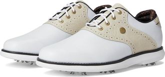 FootJoy Traditions Golf Shoes- Previous Season Womens Shoes White/Tan/Black : 5.5 M, Synthetic