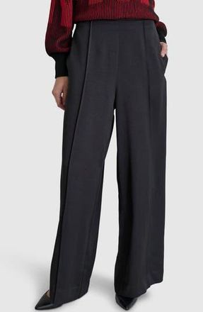 DKNY Pintuck Wide Leg Pants in Black at Nordstrom Rack, Size 6