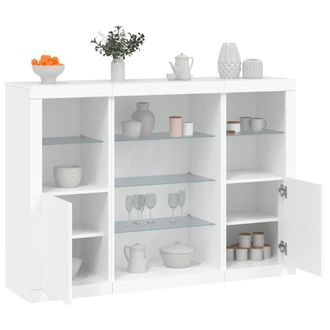 Berkfield Home Sideboards with LED Lights 3 pcs White Engineered Wood