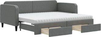 vidaXL Vidaxl - Sof&aacute; Cama Nido Con Cajones Tela Gris Oscuro 90x190 Cm