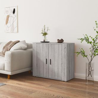 vidaXL Vidaxl - Aparador De Madera Contrachapada Gris Sonoma 80x33x70 Cm