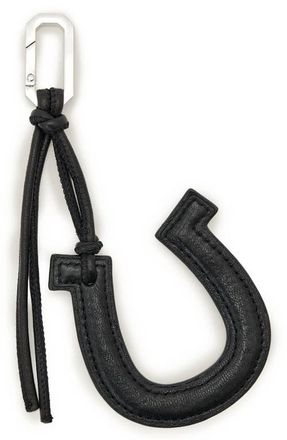 AllSaints Leather Horseshoe Keyring in Black at Nordstrom