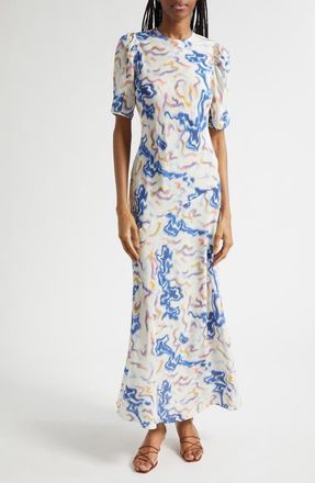 Ulla Johnson Samar Abstract Print Silk Dress in Prism at Nordstrom, Size 10