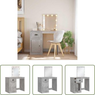 vidaXL Specchio con luci LED - Toeletta con Luci LED Grigio Cemento 90x42x132,5 cm