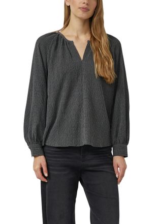 s.Oliver Langarmbluse S.OLIVER, Damen, Gr. 34, schwarz, Web, Obermaterial: 78% Polyester, 21% Viskose, 1% Elasthan, unifarben, relaxed fit normal, Rundhals, Ma