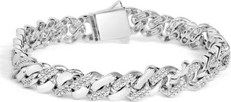 House of Brilliance Silver 1/2 Cttw Diamond Cuban Curb Chain Bracelet at Nordstrom