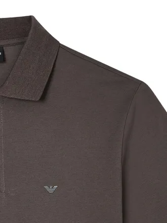 Emporio Armani Cotton Logo Polo - Dark Brown
