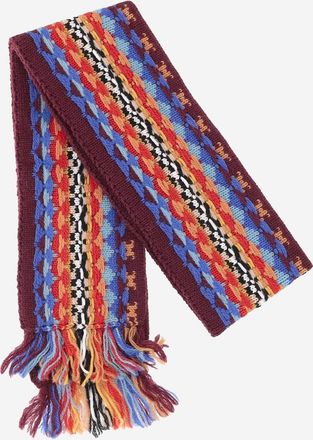 Dries Van Noten Womens Scarf Bordeaux Wool Scarfs