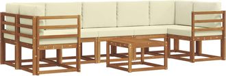vidaXL Conjunto De Sof&aacute;s De Exterior 8 Uds. Natural Y Crema Vidaxl