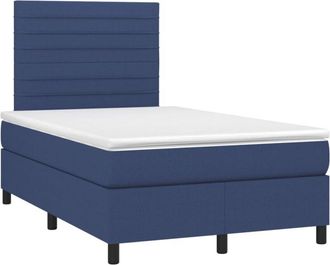 vidaXL Vidaxl - Cama Box Spring Con Colch&oacute;n Y Led Tela Azul 120x200 Cm