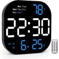 OEM Reloj De Pared Digital Grande, Pantalla Led De 10,55, Regulador Autom&aacute;tico De Brillo, Reloj Grande Con Mando A Distancia, Despertador Cuadrado Para La