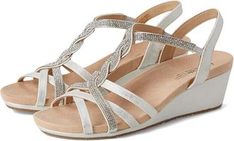 Life Stride Miami Womens Sandals Silver Metallic : 7.5 W (C), Leather