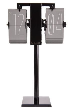 Present Time Karlsson No Case Mini Flip Clock Rack - Black/Grey in Black