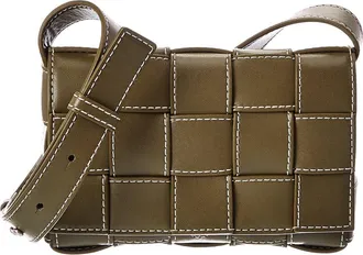 Bottega Veneta Cassette Small Urban Stitch Maxi Intrecciato Leather Shoulder Bag