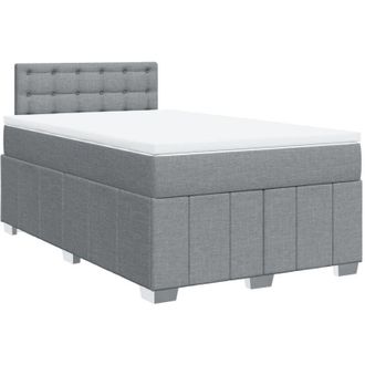 vidaXL Vidaxl - Cama Box Spring Con Colch&oacute;n Tela Gris Claro 120x190 Cm
