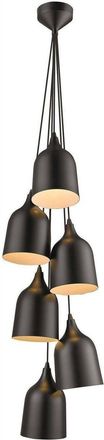 Netlighting Spring 6 Light Cluster Pendant Black Matt Black E27