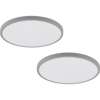 Loops 2 PACK Wall / Ceiling Light Silver 400mm Round Surface Mounted 25W LED 3000K in Metallics