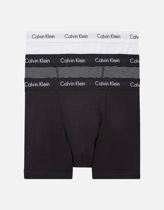Calvin Klein Mens Calvin Klein 3 Pack Cotton Stretch Trunks - Black - Size: 32/33/32