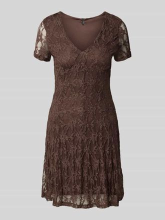 Only Slim Fit Minikleid aus Spitze Modell ALBINA in Dunkelbraun, Gr&ouml;&szlig;e XL