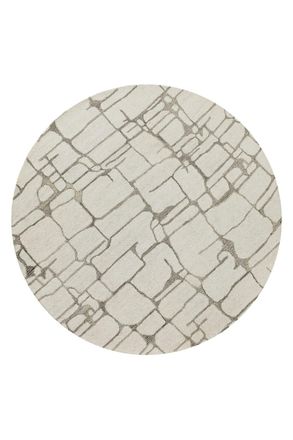 Wecon Home Alfombra redonda de pura lana tejida a mano crema 180 cm