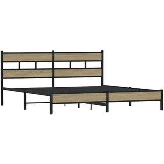 vidaXL Vidaxl - Estructura De Cama Sin Colch&oacute;n Metal Roble Sonoma 200x200 Cm