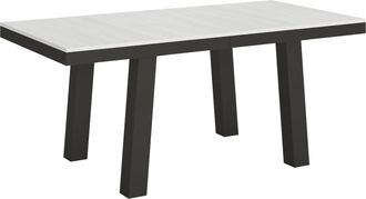 Itamoby Tavolo Allungabile 90x180/284 Cm Bridge Evolution Bianco Frassino Telaio Antracite