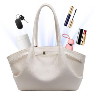 Generic Cymwer Women PU Leather Solid Color Shoulder Bag for School Work Daily Use (Black)