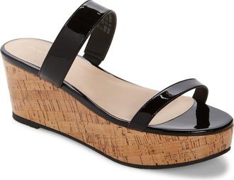 Stuart Weitzman Boardwalk Flat Wedge Slide Sandal in Black at Nordstrom Rack, Size 10.5