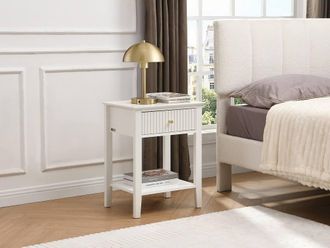 Vente-Unique Set Of 2 Bedside Tables With 1 Drawer & 1 Shelf - MDF - White